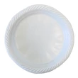 Kép 2/2 - Lapostányér újrahasználható műanyag fehér 22cm  100 darabos