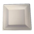 Kép 1/2 - Szögletes eldobható papírtányér  KOMP cukornád lebomló 20x20 cm natúr 50 darabos