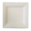 Kép 2/2 - Szögletes eldobható papírtányér  KOMP cukornád lebomló 20x20 cm natúr 50 darabos